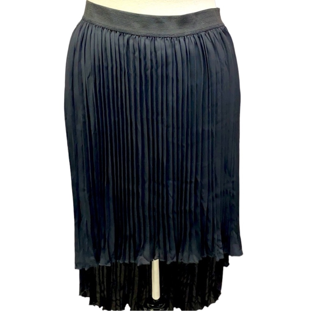 Claudia Richards Pleated High Low Black Skirt